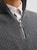Jack & Jones Strickjacke mit Viertelreißverschluss in Grey Melange