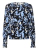 Kaffe Langarm-Bluse KAlura Regular fit in Black/Blue Graphic Strokes