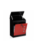 relaxdays Briefkasten in Schwarz Rot