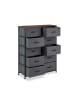 relaxdays Kommode in Grau/ Braun - (B)85,5 x (H)120 x (T)30 cm