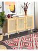 Beliani Shaggy HASKOY in Weiß/Rot - (W) 160 x (H) 3 x (L) 230 cm