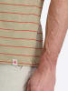 Timezone Gestreiftes T-Shirt Rundhals Kurzarm Design in Khaki