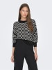 JACQUELINE de YONG Struktur Strickpullover Wellen Streifen Muster JDYRITA in Schwarz