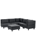Beliani 6-tlg Modulsofa UNSTAD in Schwarz/Schwarz
