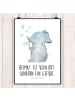 Mr. & Mrs. Panda Plakat Elefant Seifenblasen mit Spruch in Weiß