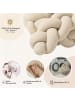 nordic coast company  Bettschlange geflochten weicher Waffelstoff Baumwolle Beige