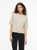 Vila Halbarm Cardigan Knopfleiste Rippbund Bequem in Beige-2
