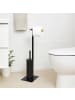 relaxdays WC-Garnitur in Schwarz/Natur - (B)18 x (H)67 x (T)21 cm