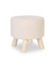 relaxdays Hocker in Beige/ Natur - (H)30 x Ø 30 cm