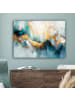 MuchoWow Leinwand bilder Abstrakte Kunst gold blau (BxH)