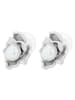 Adeliás Damen Ohrringe – Ohrstecker aus 925 Silber mit Süßwasserperle in silber