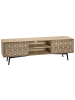 Beliani TV-Schrank TORVI in Braun/Weiß - (W) 160 x (H) 50 x (L) 40 cm