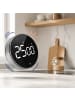 relaxdays Küchentimer "digital" in Silber/ Schwarz- (Ø)7,5 x (T)3 cm