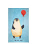 Mr. & Mrs. Panda Gästetuch Pinguin Luftballon ohne Spruch in Eisblau