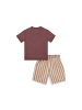 Denokids Set Tiger T-shirt & Striped Shorts in braun