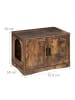 relaxdays Katzenschrank in Braun - (B)75,5 x (H)50 x (T)50 cm