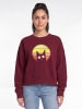 wat? Apparel Sweatshirt Sunset Cat in Weinrot