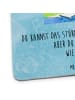 Mr. & Mrs. Panda Bierdeckel Pinguin Surfer mit Spruch in Eisblau