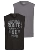 Man's World Muscleshirt in grau /schwarz