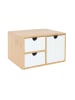 relaxdays Schubladenbox in Weiß/Natur - (B)25 x (H)15 x (T)20 cm