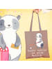 Mr. & Mrs. Panda Tragetasche Panda Hockey spielen mit Spruch in Braun Pastell