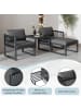 ABRIHOME Garten Lounge Set in Grau 4-tlg mit 2 Sofas und 2 Hockern verstellbar