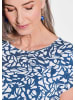 GOLDNER Kurzgröße:  Grafisches Damenoberteil in marine / weiß / gemustert