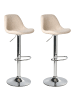 Beliani Drehhocker KAHLA in Beige/Silber - (W) 39 x (H) 80 x (L) 42 cm