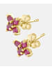 Vanlere Ohrstecker aus 375 Gelbgold mit Rubin Blumen-Design