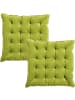 Erwin Müller Nicky-Velours, Samt Stuhlkissen 2er-Pack Manchester in apfelgrün