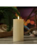 MARELIDA LED Kerze LIV mit Rillen Echtwachs H: 17,5cm in creme
