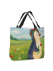 Mr. & Mrs. Panda Strandtasche Pinguin Blumen Design ohne Spruch in Weiß