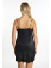 faina Damen Glitzerndes Mini-Samtkleid in Schwarz