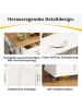 ABRIHOME Küchenwagen Kücheninsel mit Stauraum, Speisewagen mit Holzmaserung in Weiß