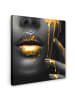 MuchoWow Leinwand bilder Gesicht gold schwarz (BxH)