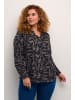 KAFFE curve Langarm-Bluse KCelsa in Brindle/Midnight Doodle Print