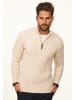 DAILY COTTON Strickpullover - als Grobstrick Troyer Pulli mit Zopfmuster für Herren in Beige