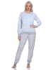 NORMANN Frottee Schlafanzug langarm Pyjama Bündchen - 82748 in hellblau