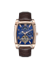 Heritor Valentin Lederarmbanduhr mit Datumsanzeige in Rose Gold/Brown