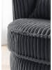 Furn.Design Big-Sessel Relaxsessel Mega Cord grau Ø 95 cm 360° drehbar, inklusive Kissen