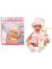 LEAN TOYS Babypuppe in einer Hasentrage im rosa karierten Outfit