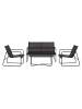 ebuy24 Sofa-set 4 teilig Schwarz 80 x 40 cm
