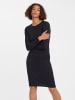 Vero Moda Geripptes Kleid Long Dress Bodycon Etui Shirt VMLAVENDER in Schwarz