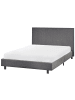 Beliani Doppelbett ALBI in Grau/Schwarz - (W) 135 x (H) 94 x (L) 211 cm