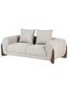 Beliani 2-Sitzer Sofa VINLIDEN in Beige/Braun - (W) 180 x (H) 62 x (L) 87 cm