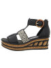 rieker Keilsandalette in schwarz
