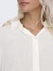ONLY Bluse Hemdkragen Halbarm Tief angesetzte Schulter in Weiß