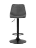 KADIMA DESIGN Verstellbarer Designerhocker aus Metall und Mikrofaser | Modern in Anthrazit