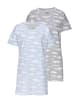 Vivance Active Sleepshirt in hellblau-weiß-gemustert