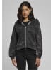 Urban Classics Urban Classics Damen Ladies Short Oversized Towel Washed Zip Hoody in black